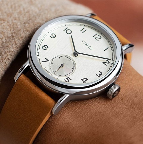 Timex Standard Sub Second 40mm Apple Skin Leather Strap Watch - Timex CA