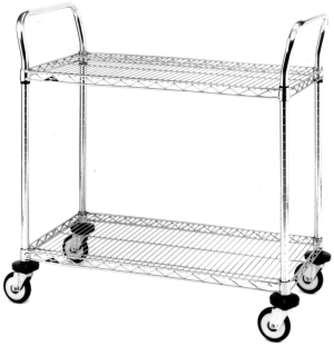 Metro MW Series Utility Cart with 3 Wire Shelves