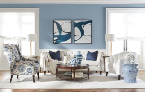 Porcelain Chic Living Room | Sitting Room Inspiration