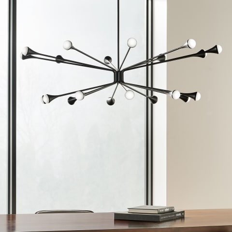 Wythe Glass Chandelier 6-Light Medium, Visual Comfort Modern