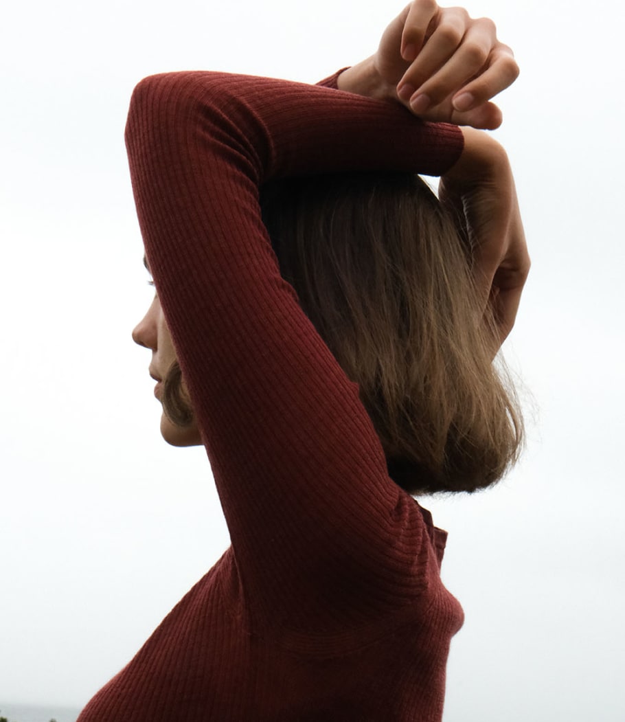 Pierre Robert ull - wool long sleeve dame burgundy